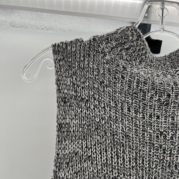Cupio Women's Knit Sweater Dress Sleeveless Mock Neck Black/Gray Size Medium - Picture 5 of 9